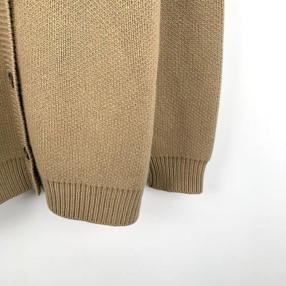 Prada Brown 100% Cashmere Knitted Single-Breasted Sweater Coat With Triangular L - Picture 6 of 8